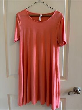 Basic Coral Swing Dress - Zenana Premium size-Small